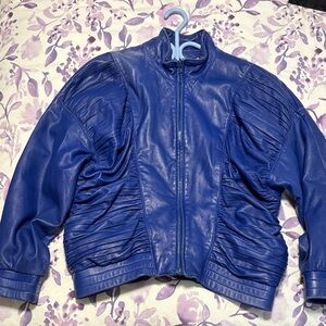 Blue Leather Jacket